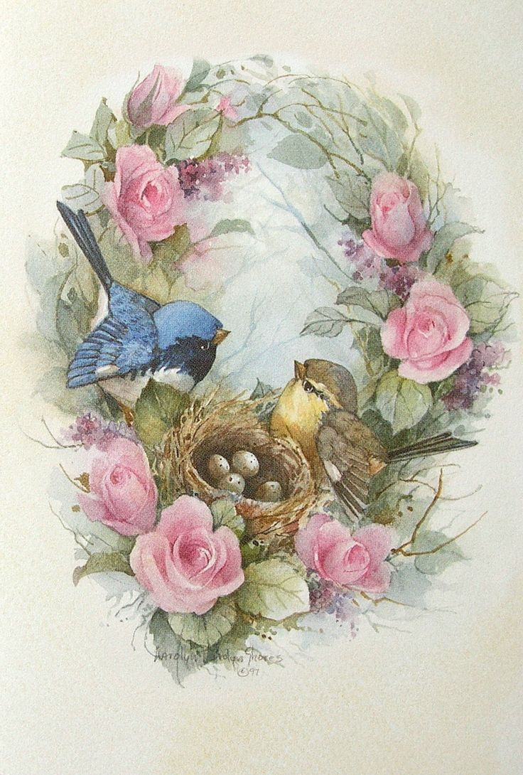 Птицы в винтажном стиле