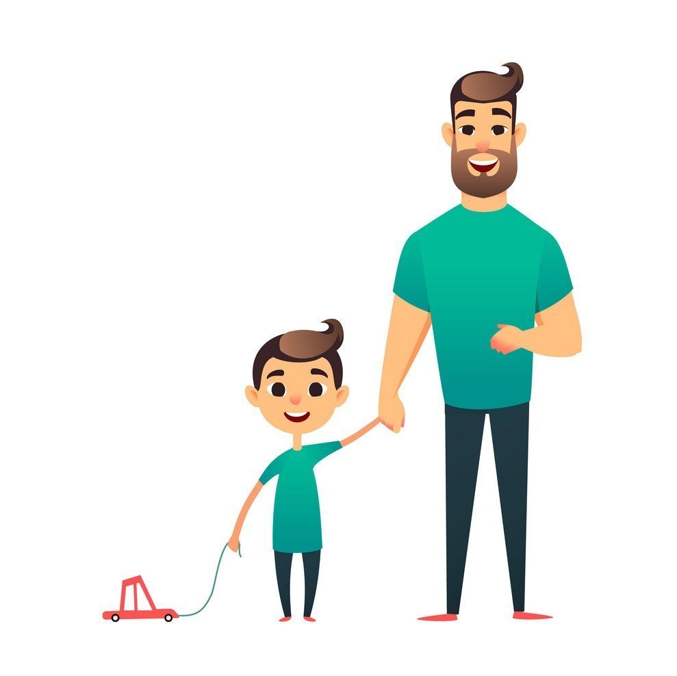 Папа с детьми мультяшные