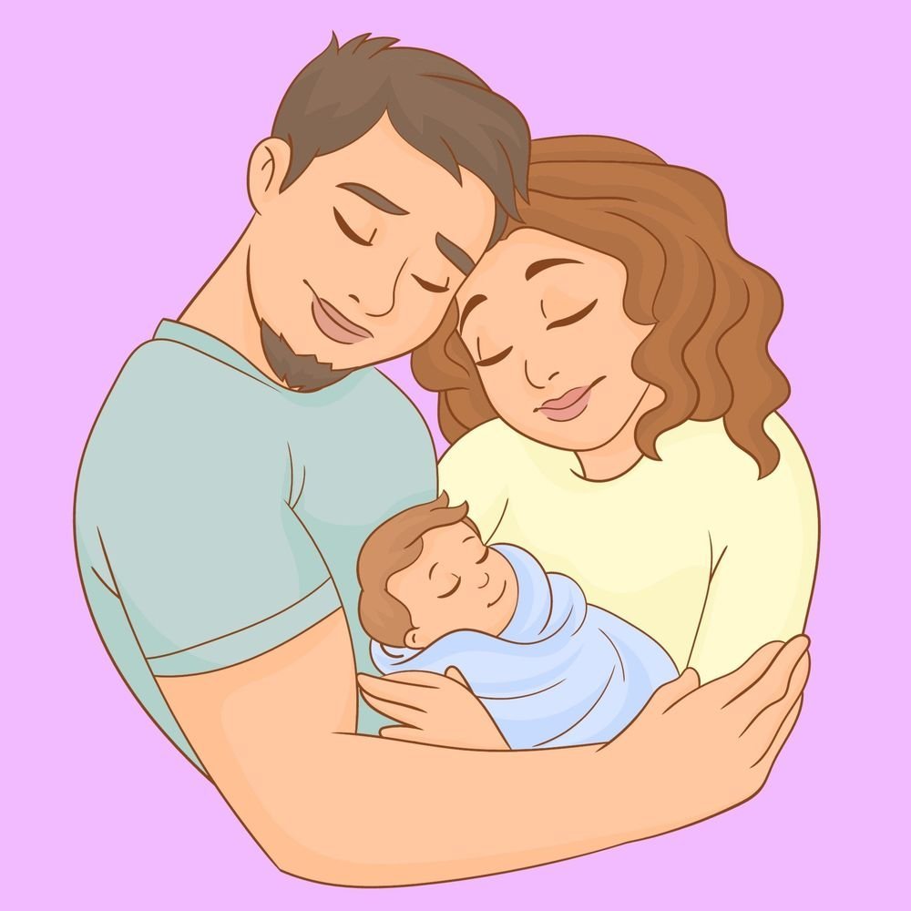 Мультяшные пары с ребенком