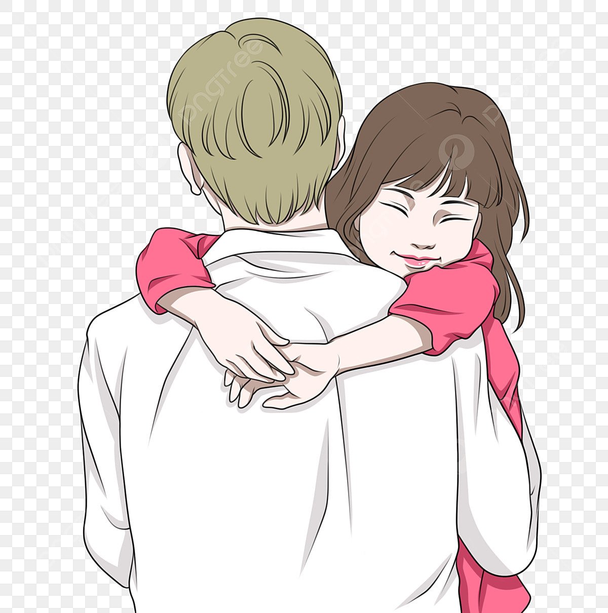 Родители обнимают ребенка рисунок