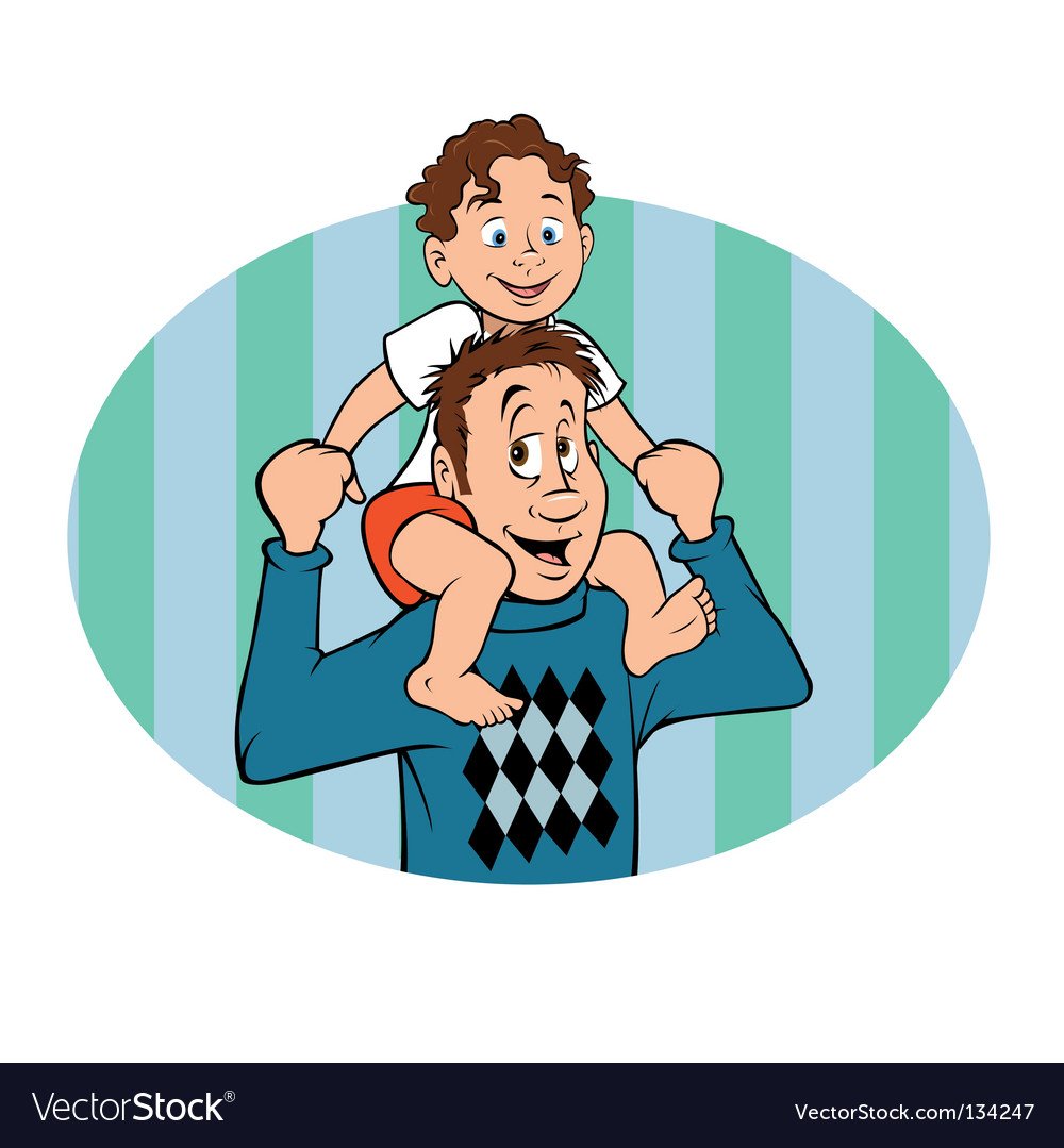 Папа и сын клипарт