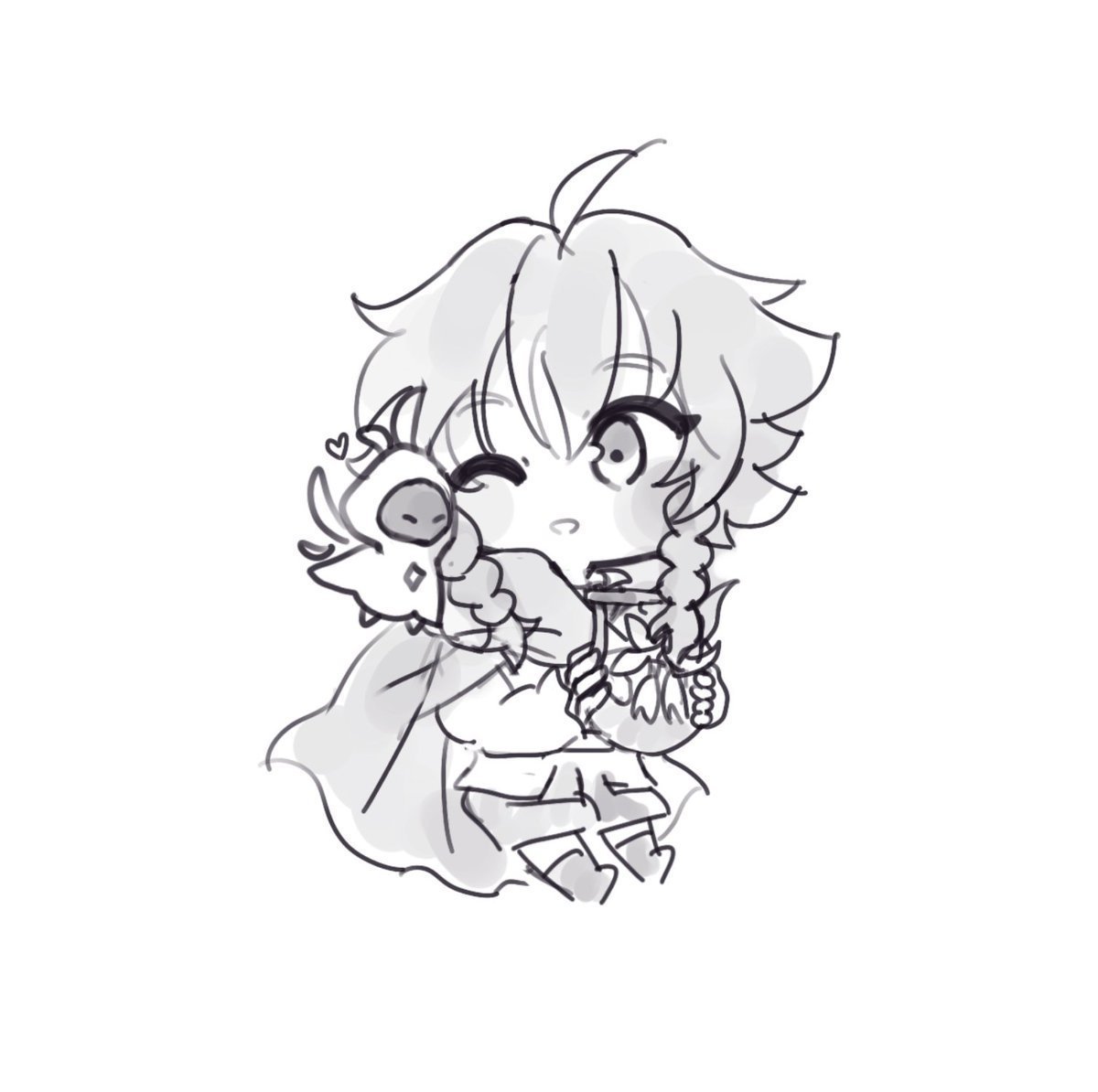 Стикеры Геншин Импакт Чиби чб