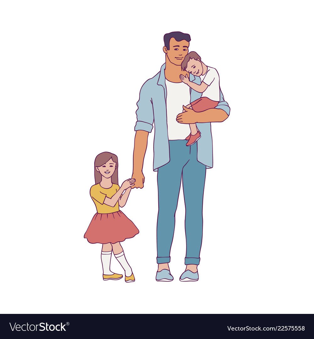 Папа с дочкой на руках