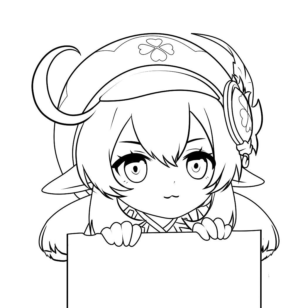 Аниме раскраска Геншин