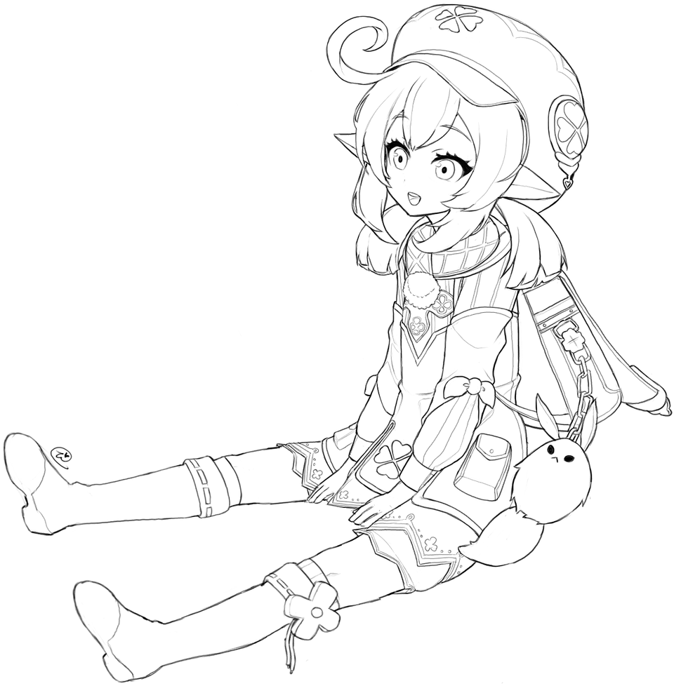 Раскраска Геншин Импакт Яэ Мико