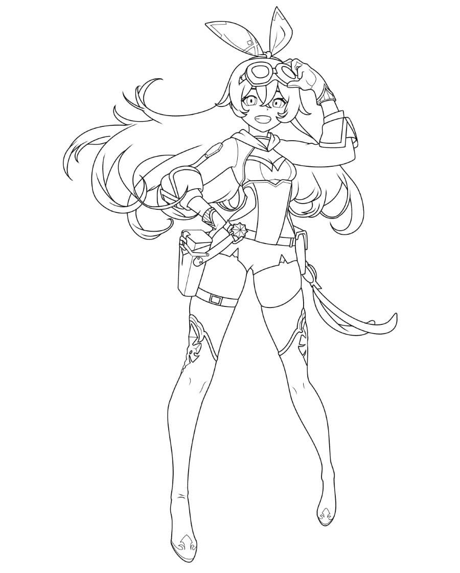 Раскраска Геншин Импакт Ци Ци