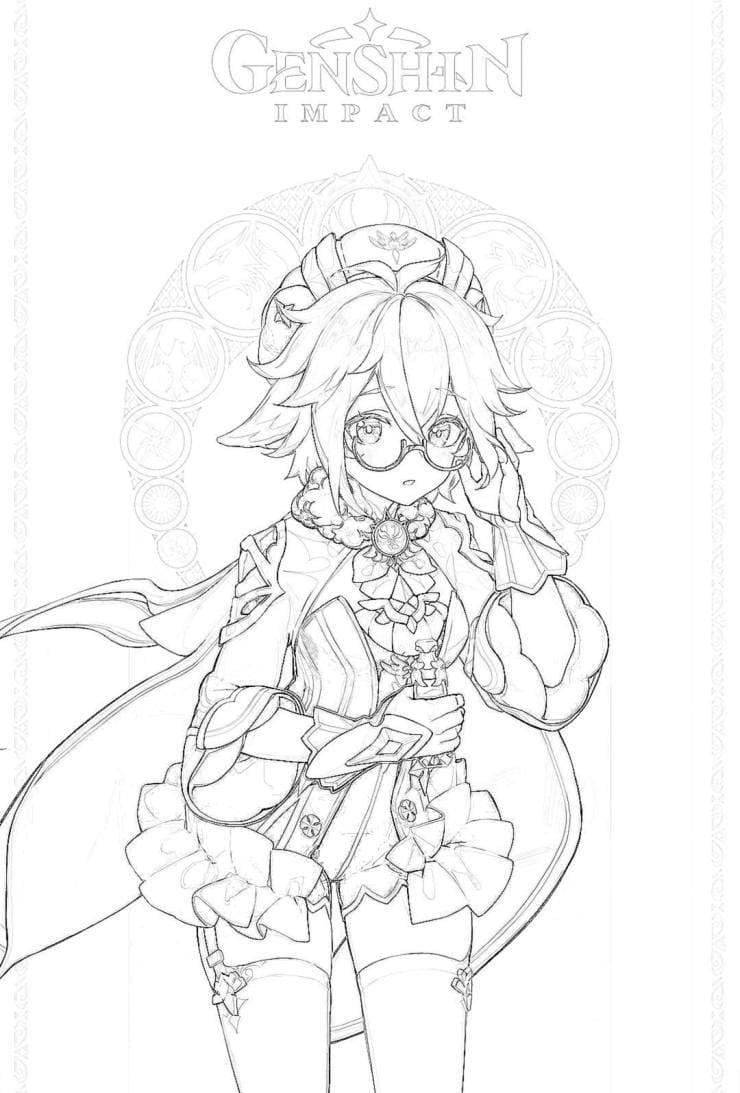 Раскраска Геншин Импакт Ци Ци
