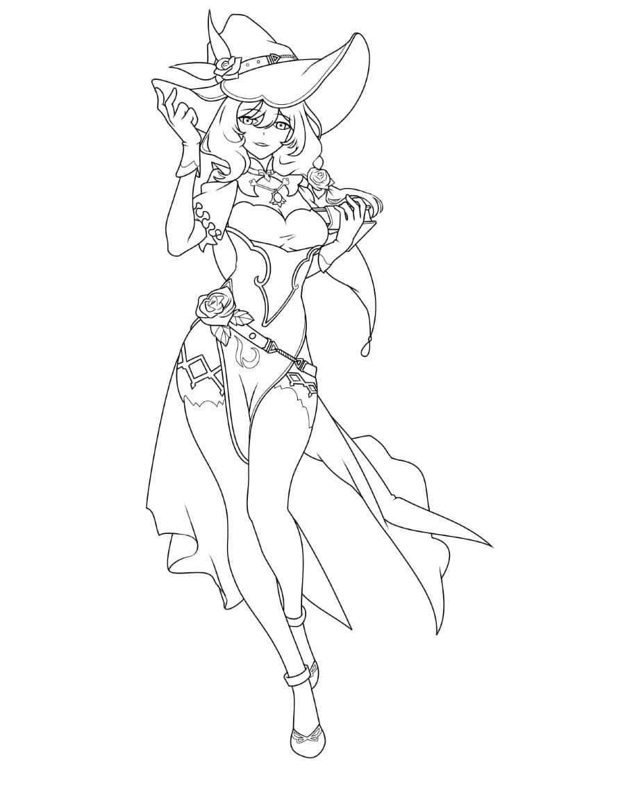 Геншин Импакт разукраки