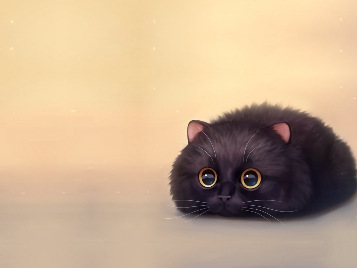 Красивая черная кошка