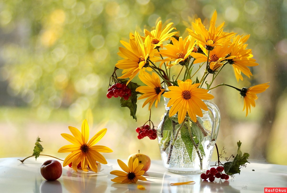 Пожелания хорошего дня с цветами осенними