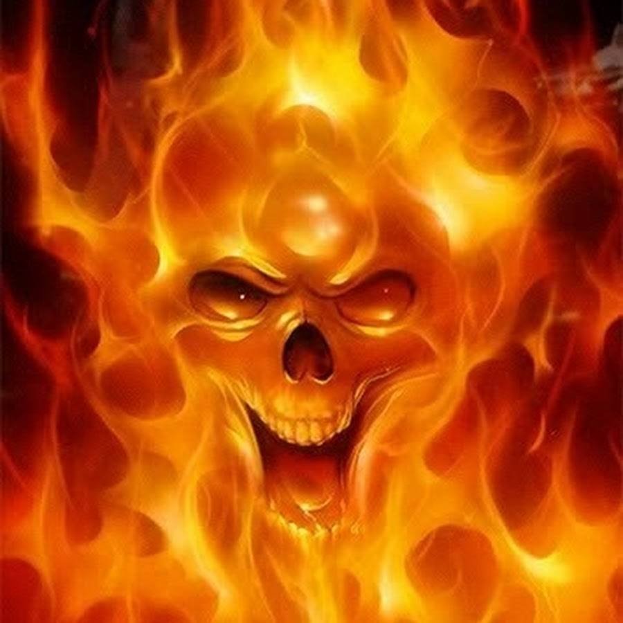 Злое лицо с пламенем