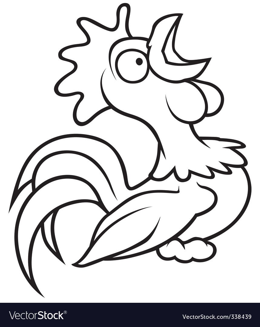 Петух раскраска