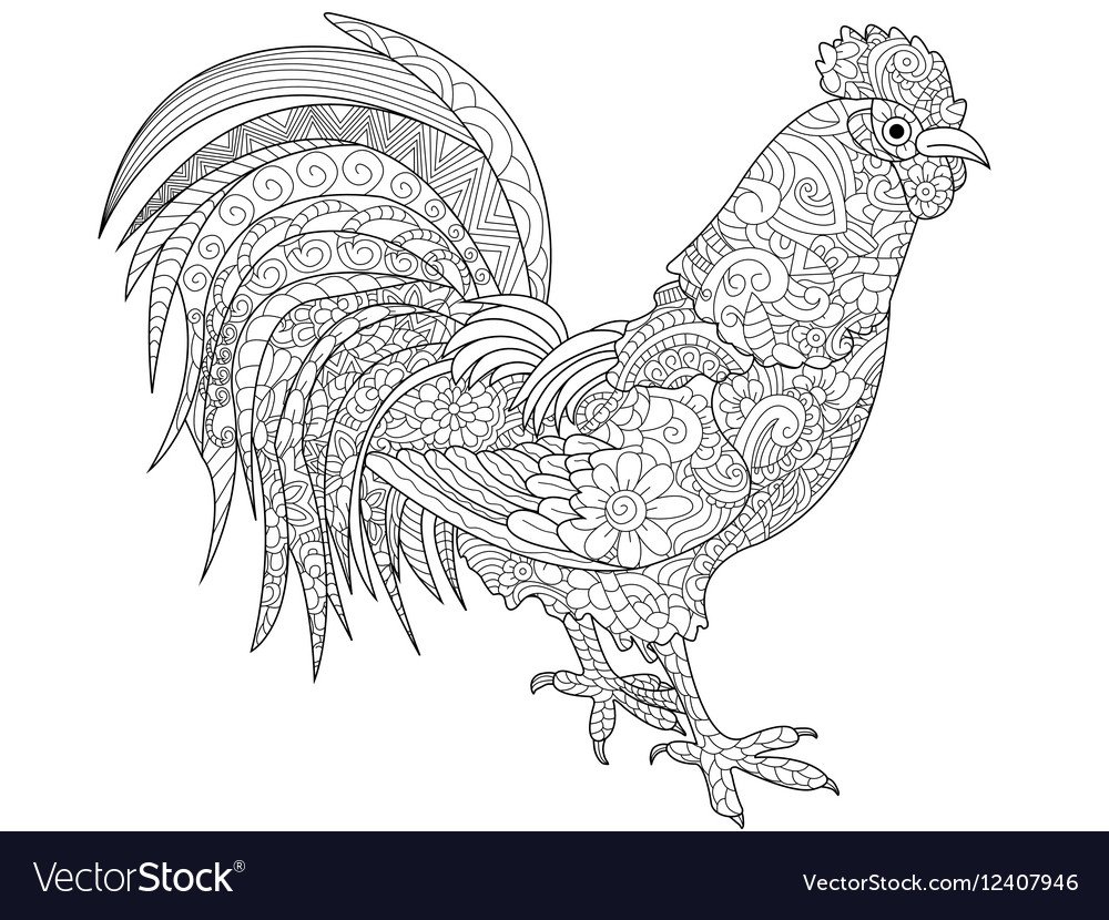 Смешной петух рисунок для детей карандашом