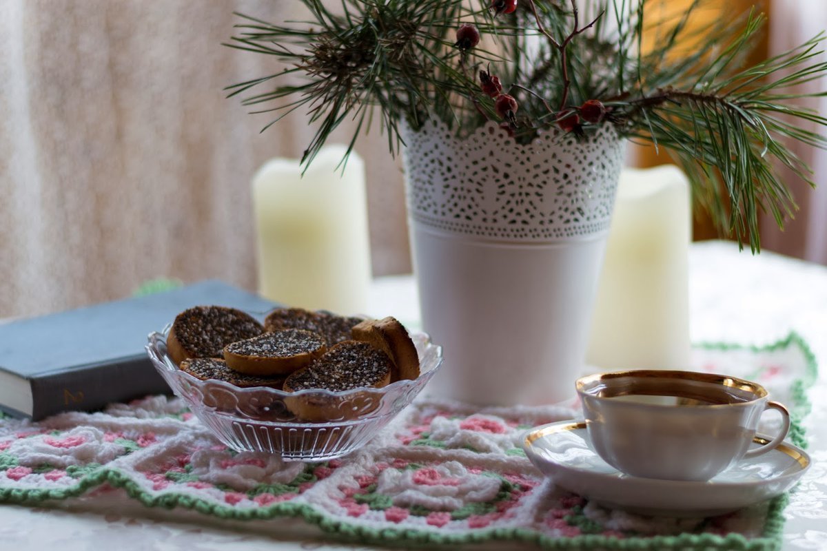 Уютное чаепитие зимой