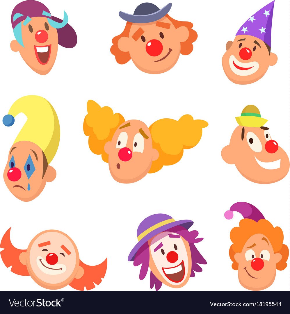 Клоун с разными эмоциями