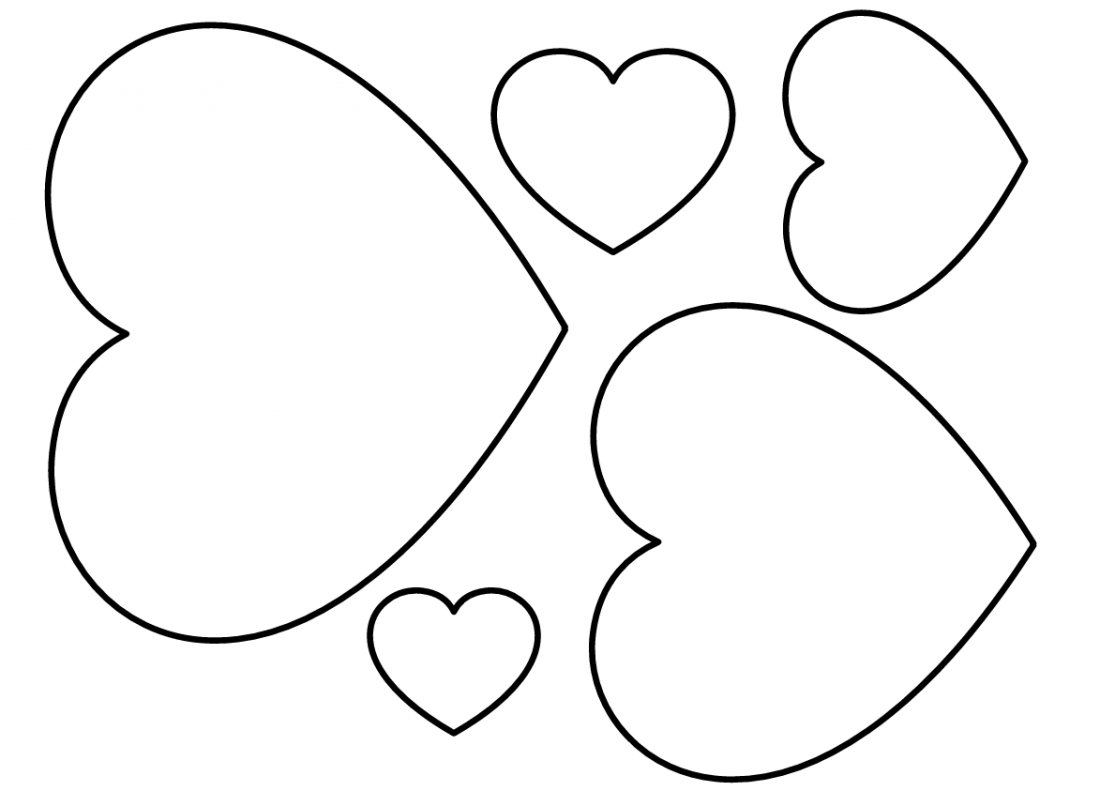 Сердце трафарет для вырезания