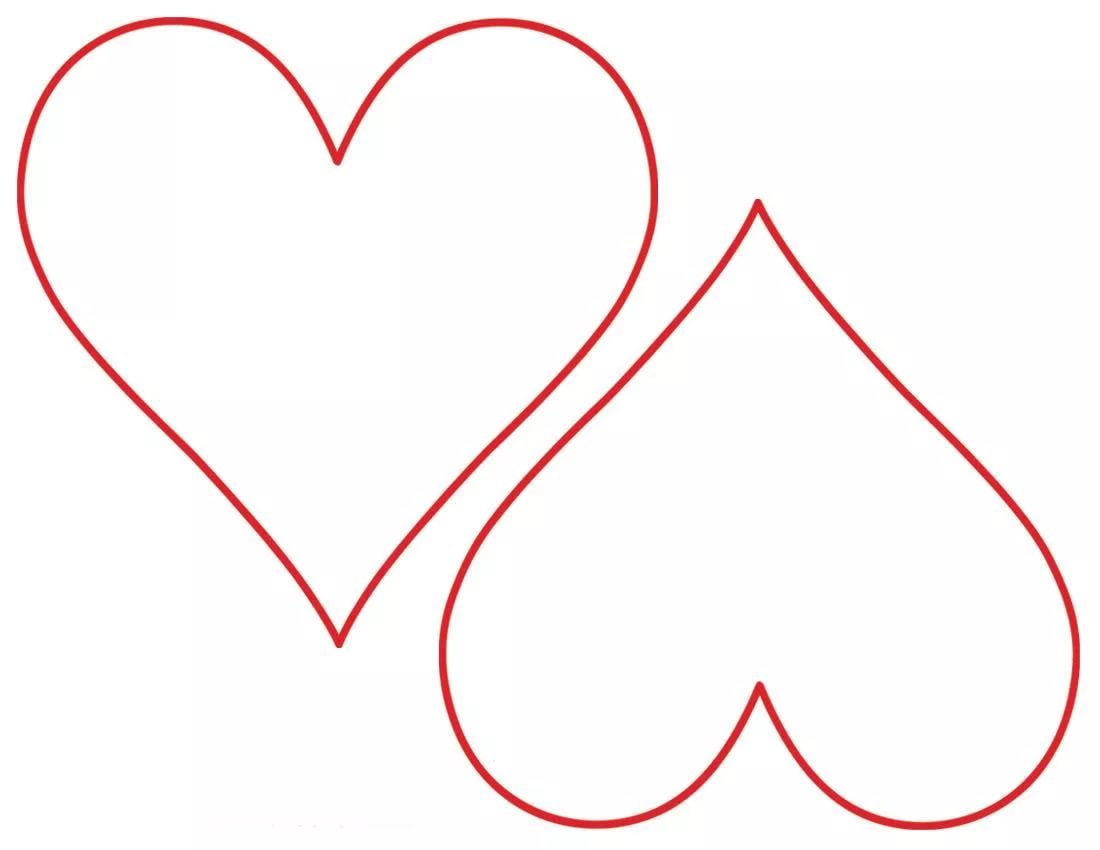 Сердце трафарет для вырезания