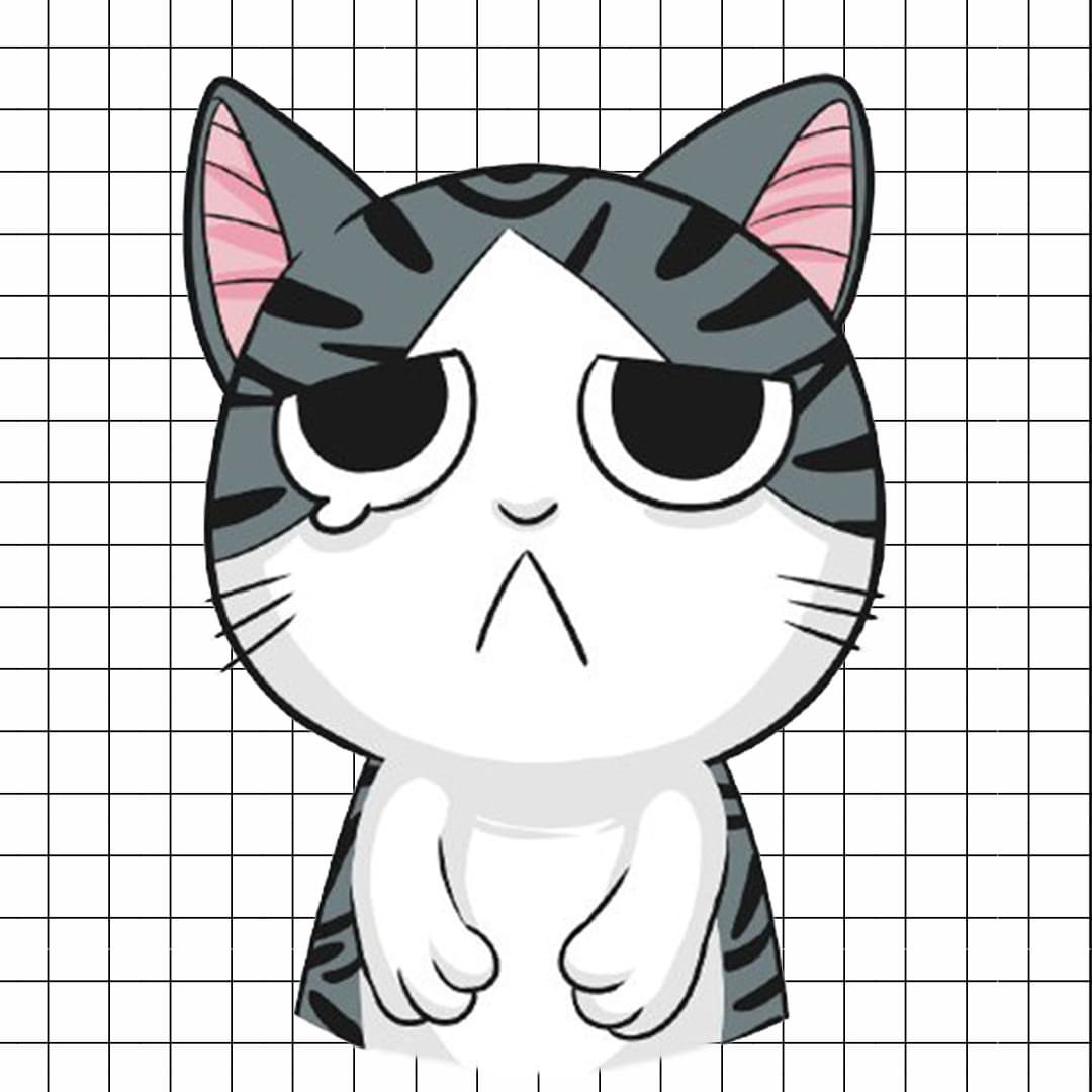 Грустный кот мультяшный