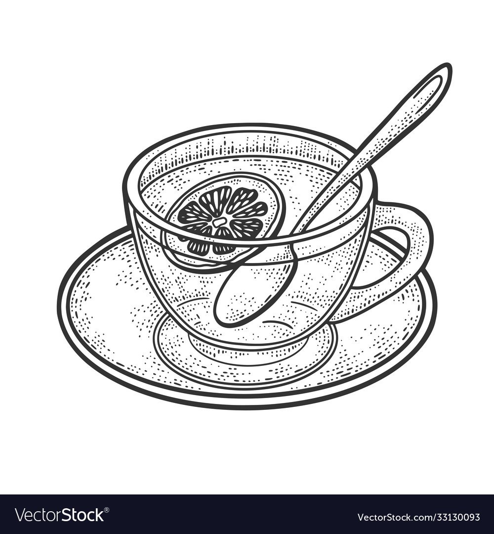 Чай с лимоном эскиз