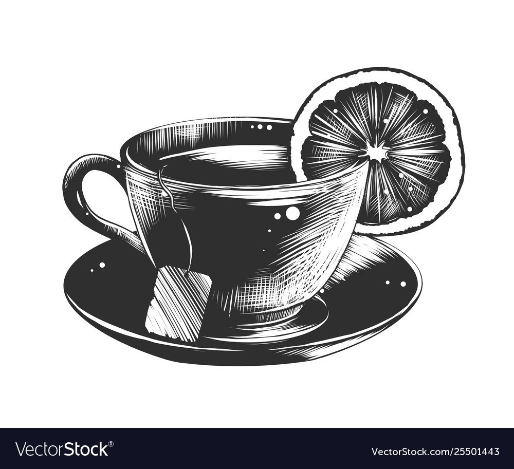 Графика с чайной чашкой