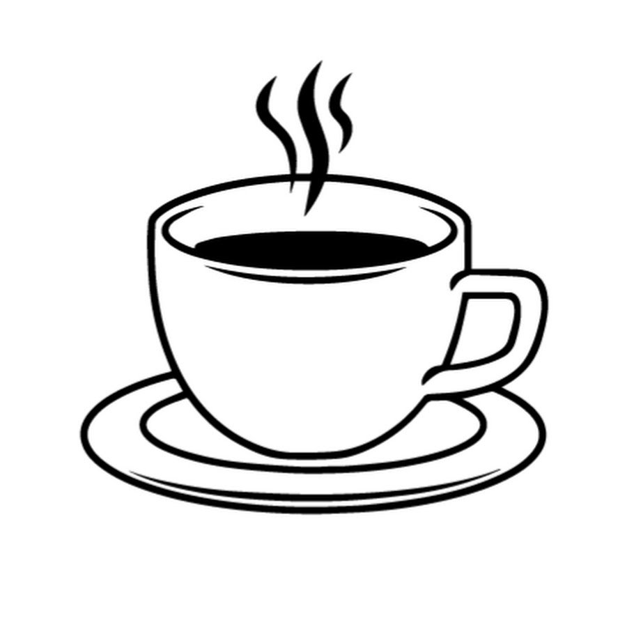 Чашка кофе черно белая