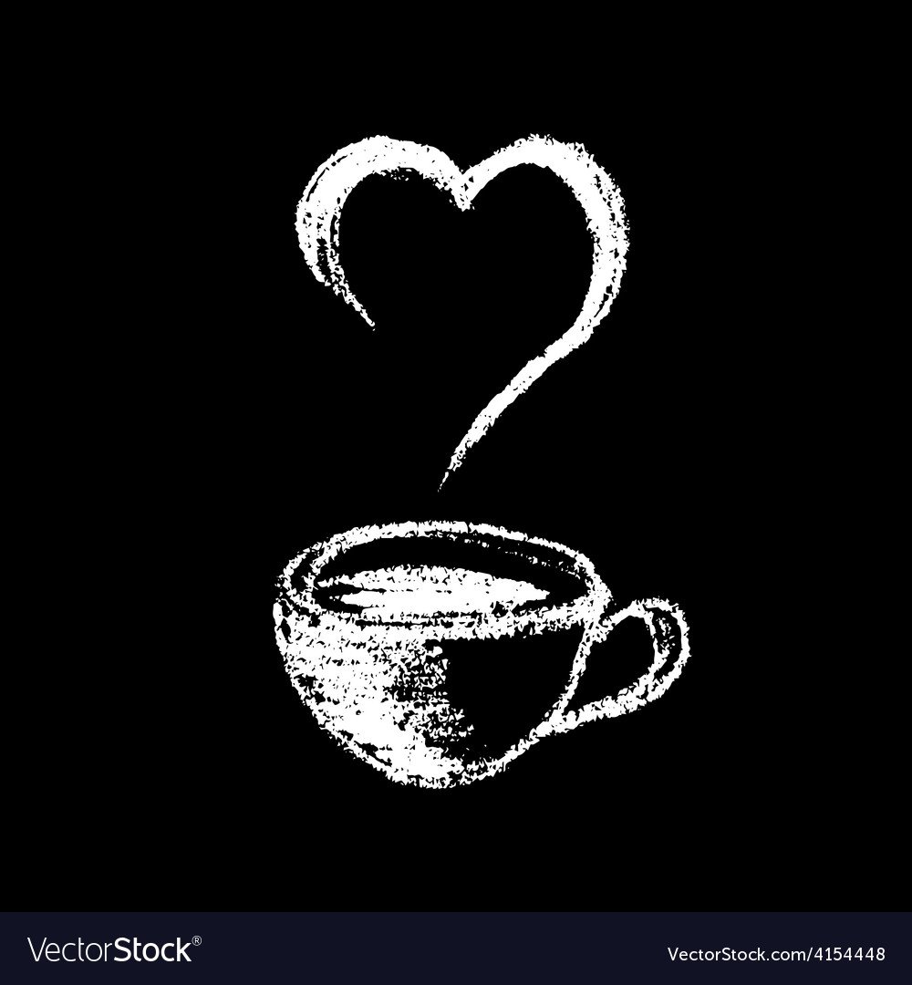 Чашка кофе на меловой доске