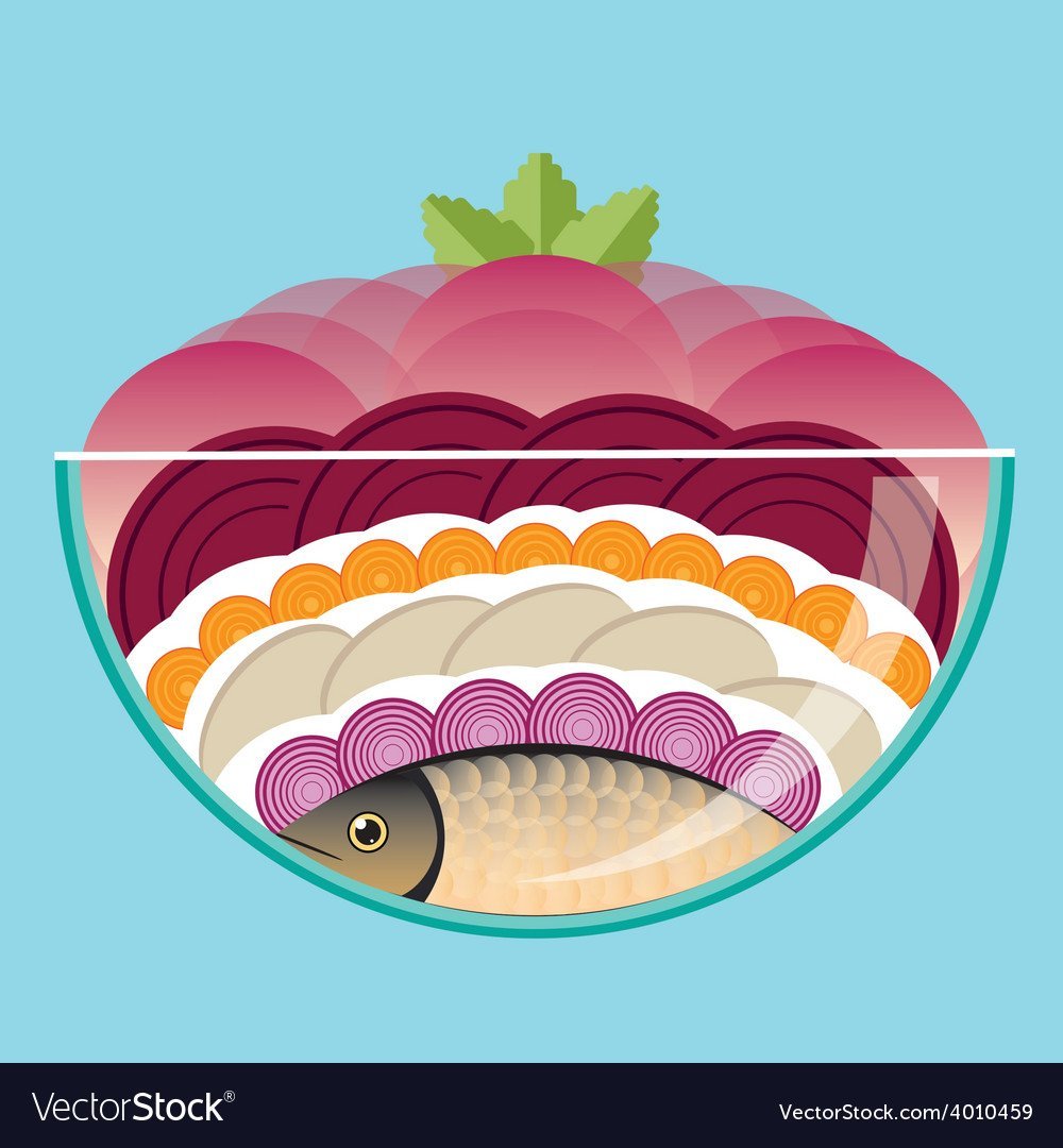 Селедка в шубе вектор