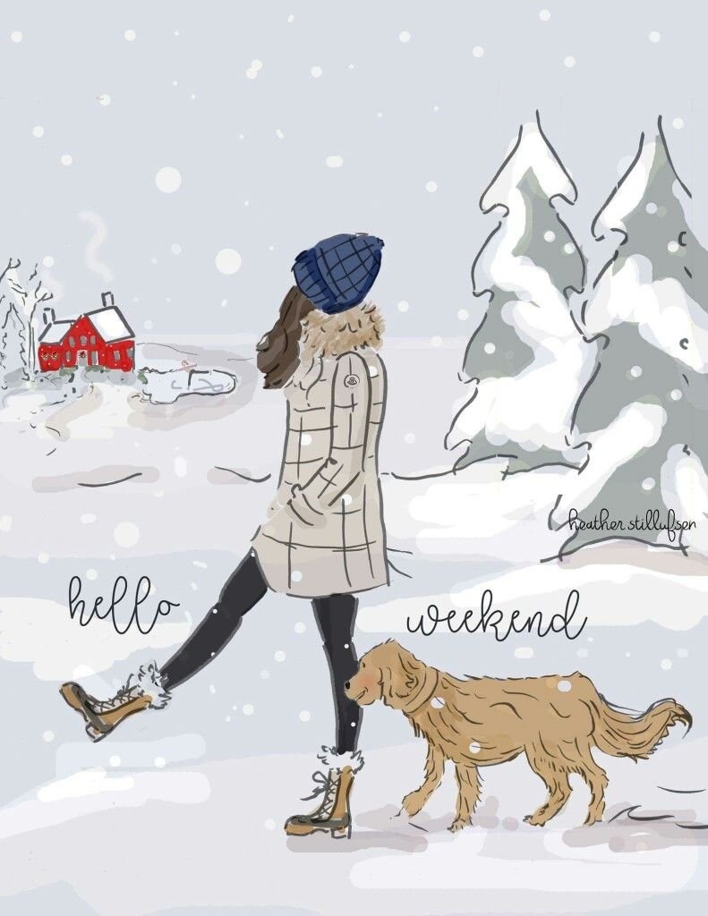 Стильная зимняя иллюстрация