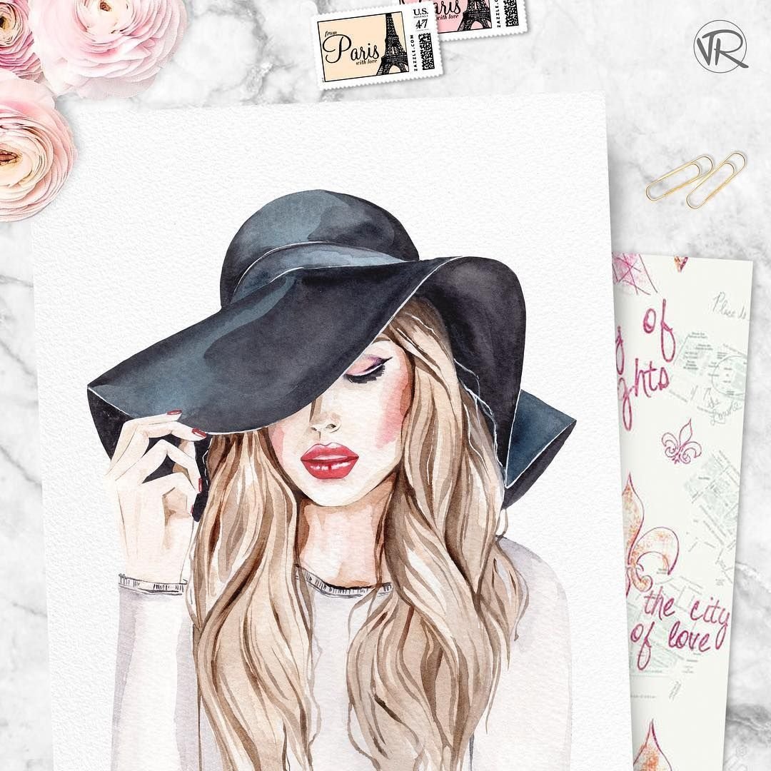 Девушка в шляпе иконка