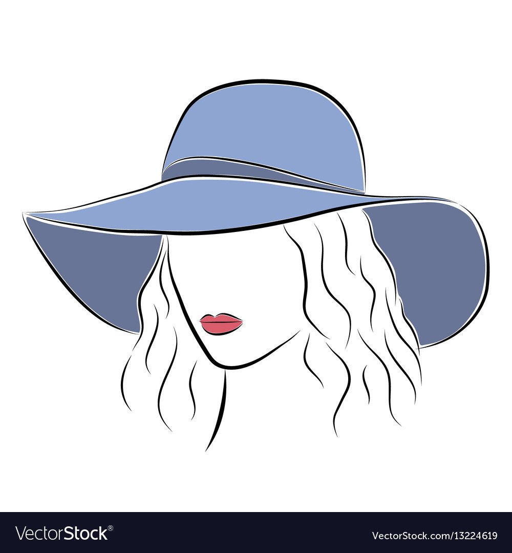 Дама в шляпе силуэт