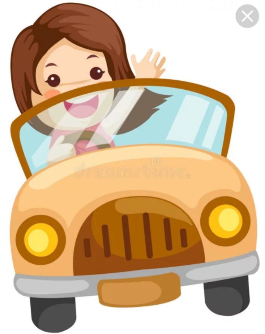 Мультяшка за рулем автомобиля