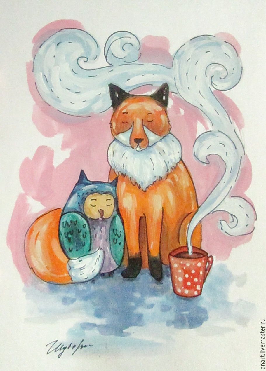 Лиса с чаем