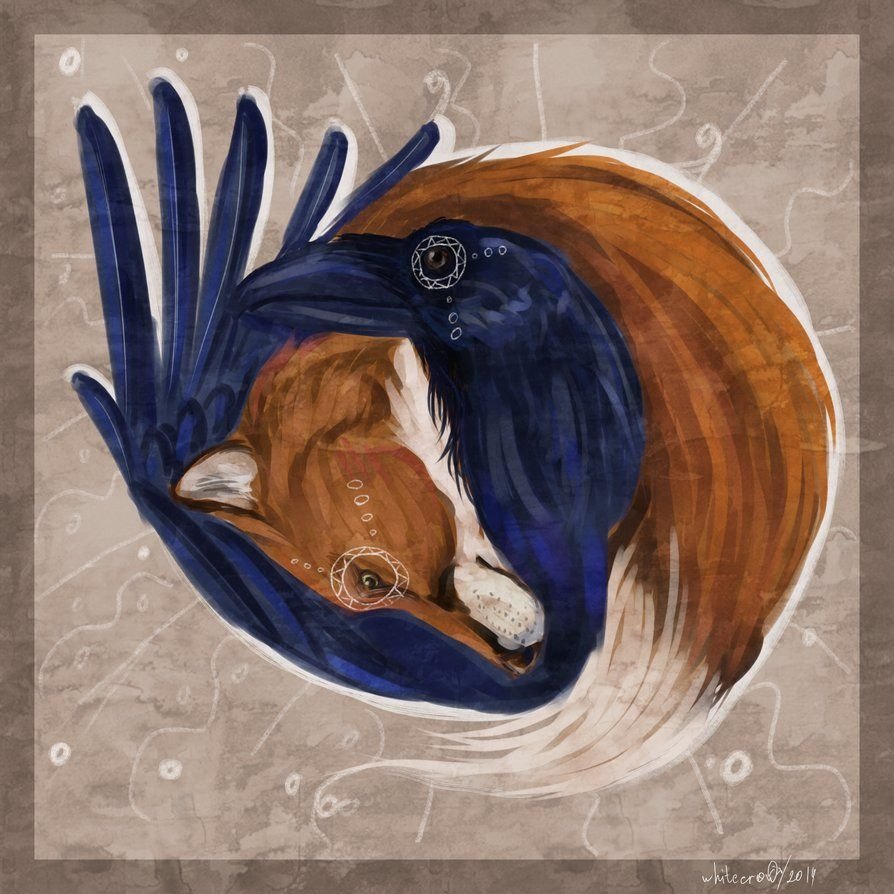 Лиса и ворон арт