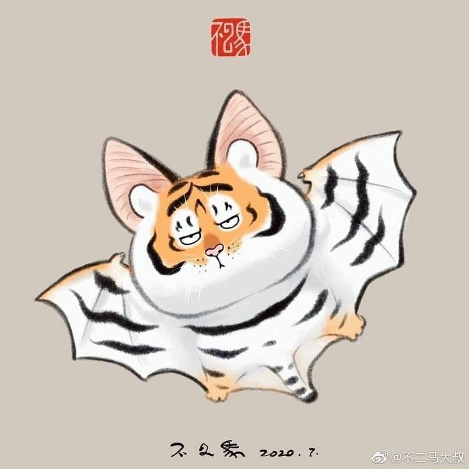 Пухлый тигр арт японский