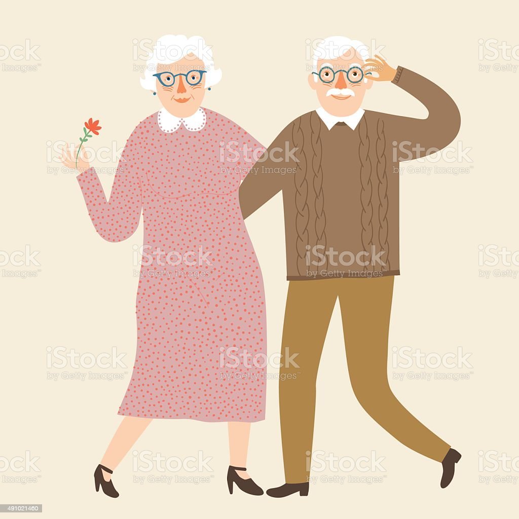 Бабушка обнимает внучек