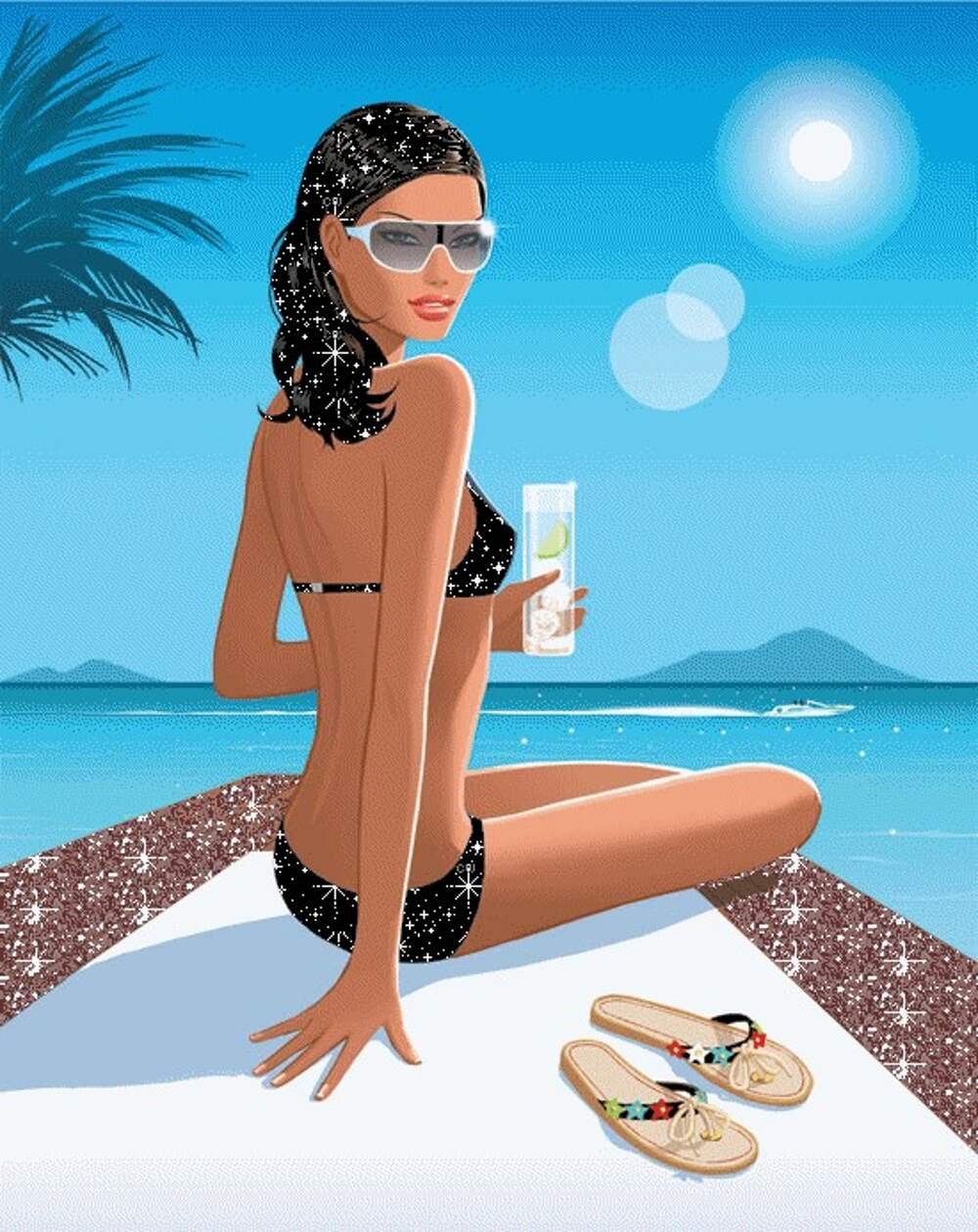 Солнцезащитные очки на пляже