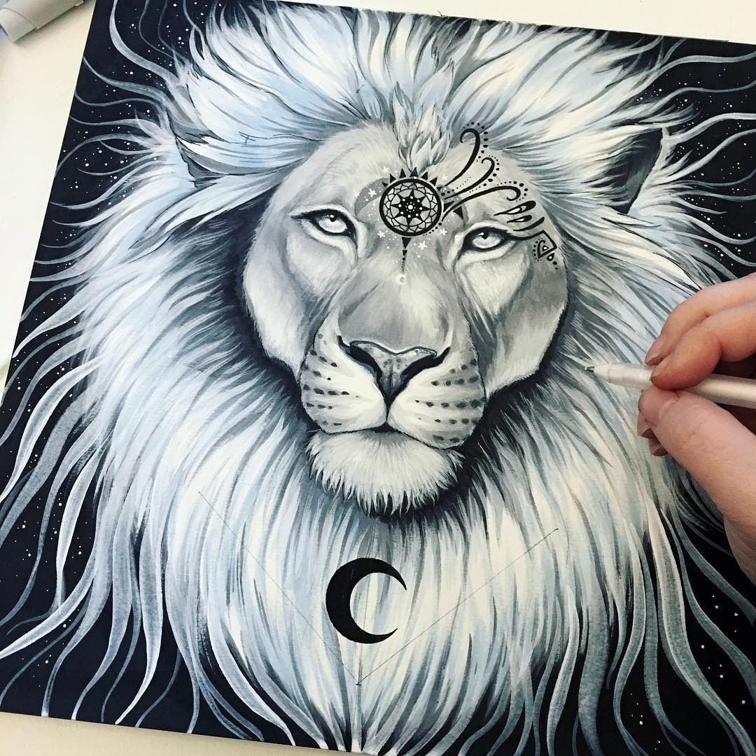 Лев тату эскиз