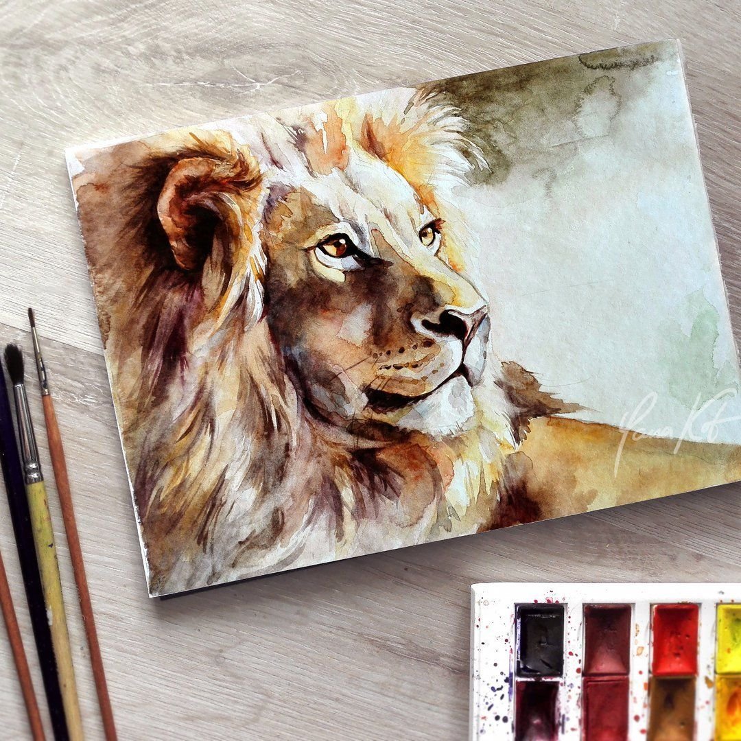 Лев в стиле арт