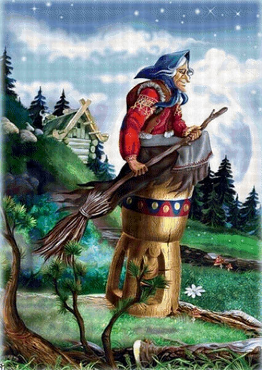 Баба Яга в ступе