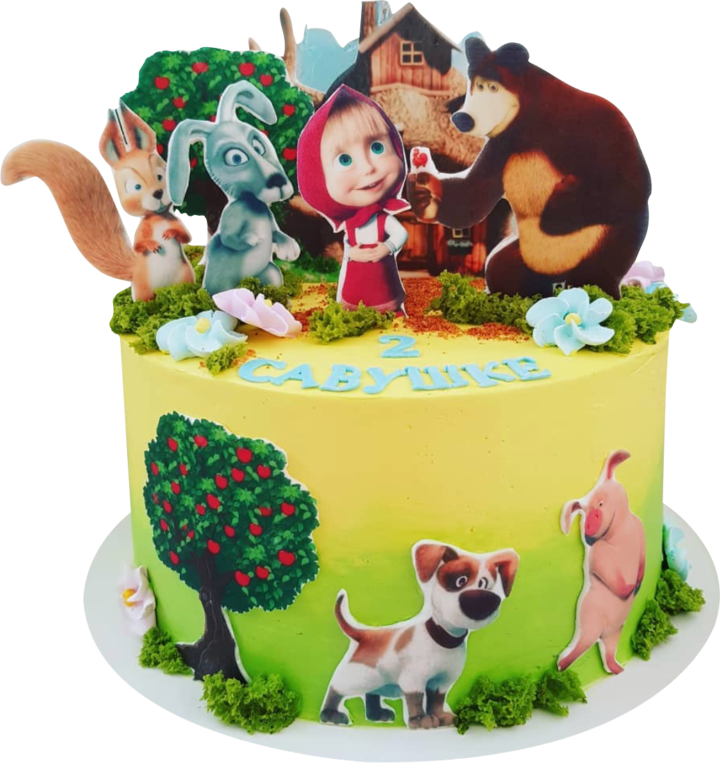 Торт на 2 года девочке Маша и медведь