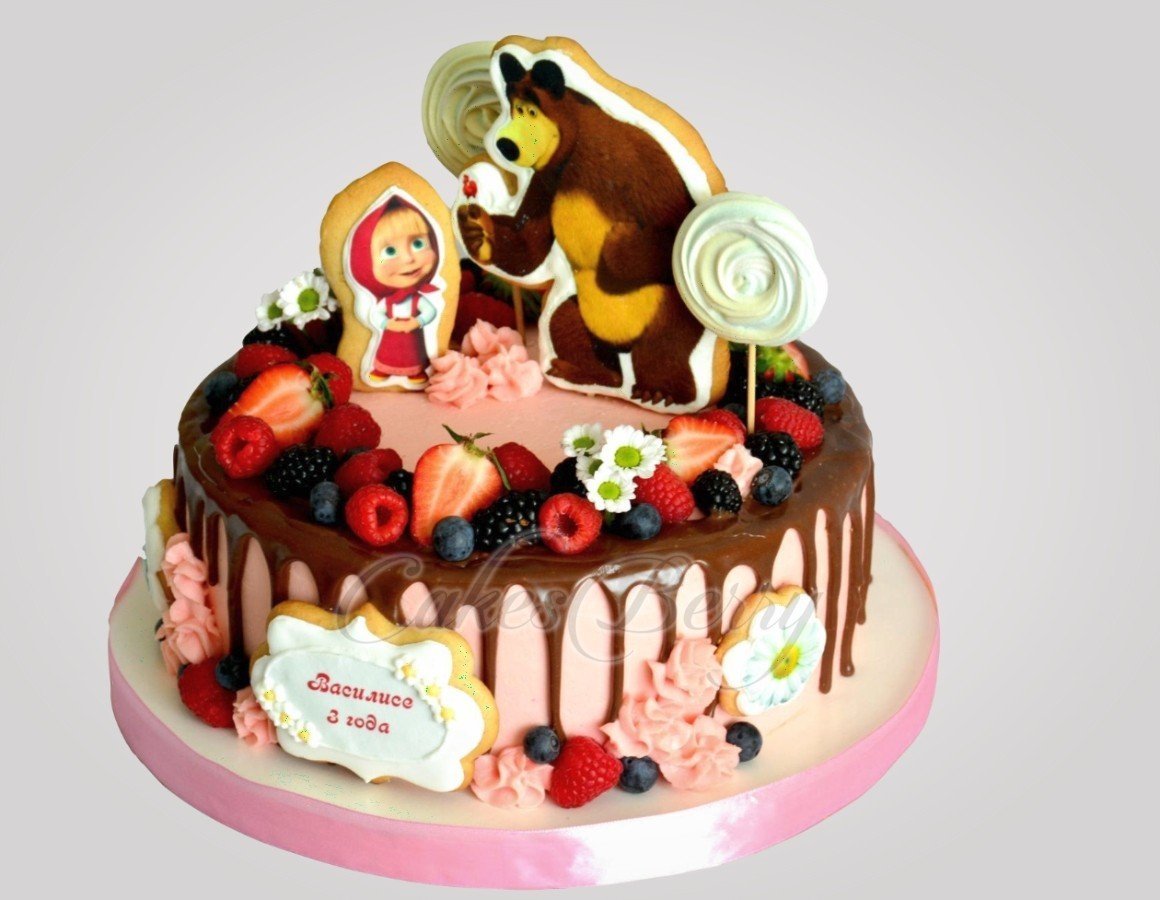 Торт на 2 года девочке Маша и медведь