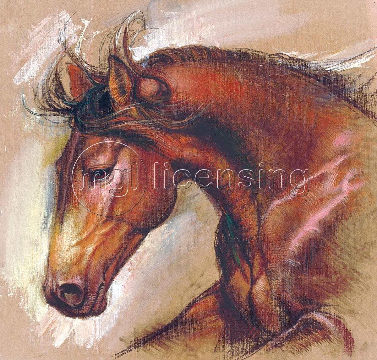 Голова лошади живопись