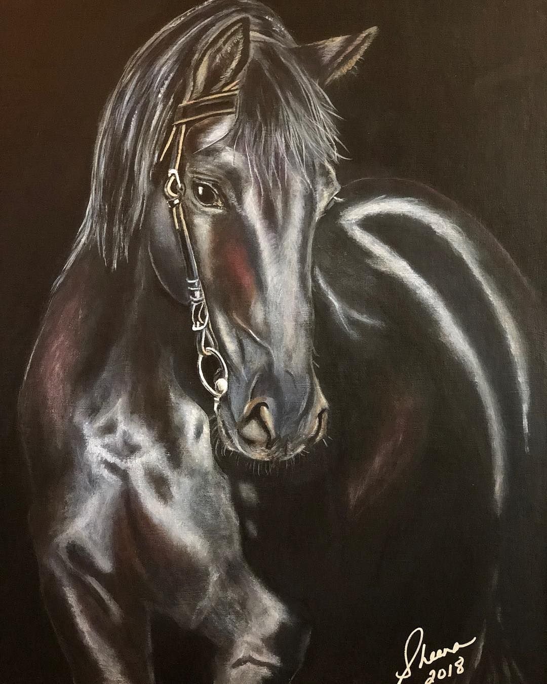 Картины гуашью лошади