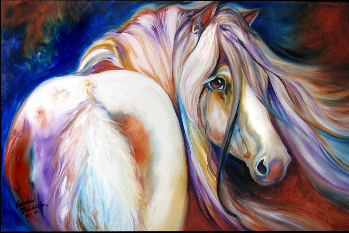 Скетчи акварелью лошади