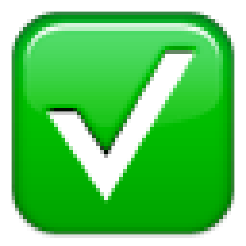 Зеленая галочка в квадрате