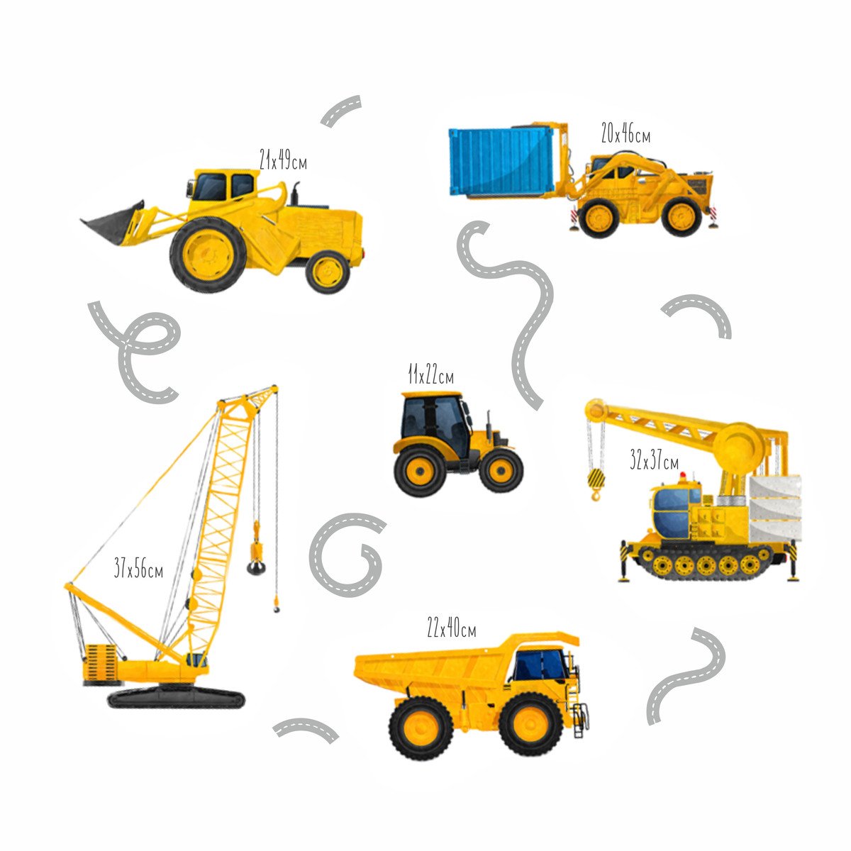 Наклейки для строительной техники