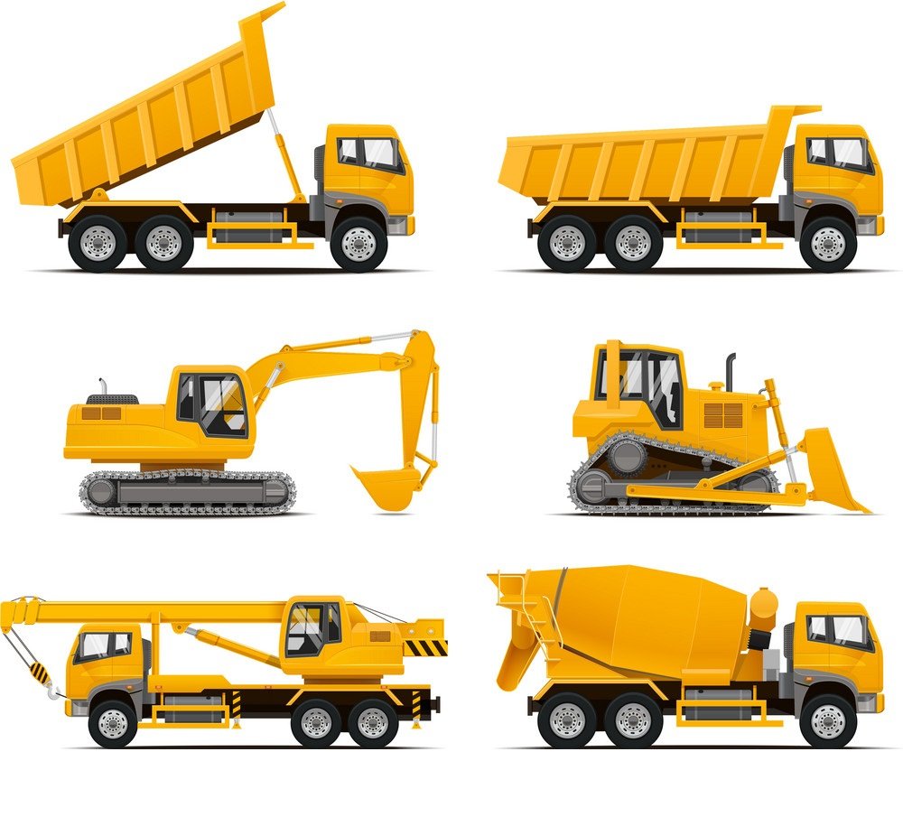 Маленькие строительные машинки раскраска