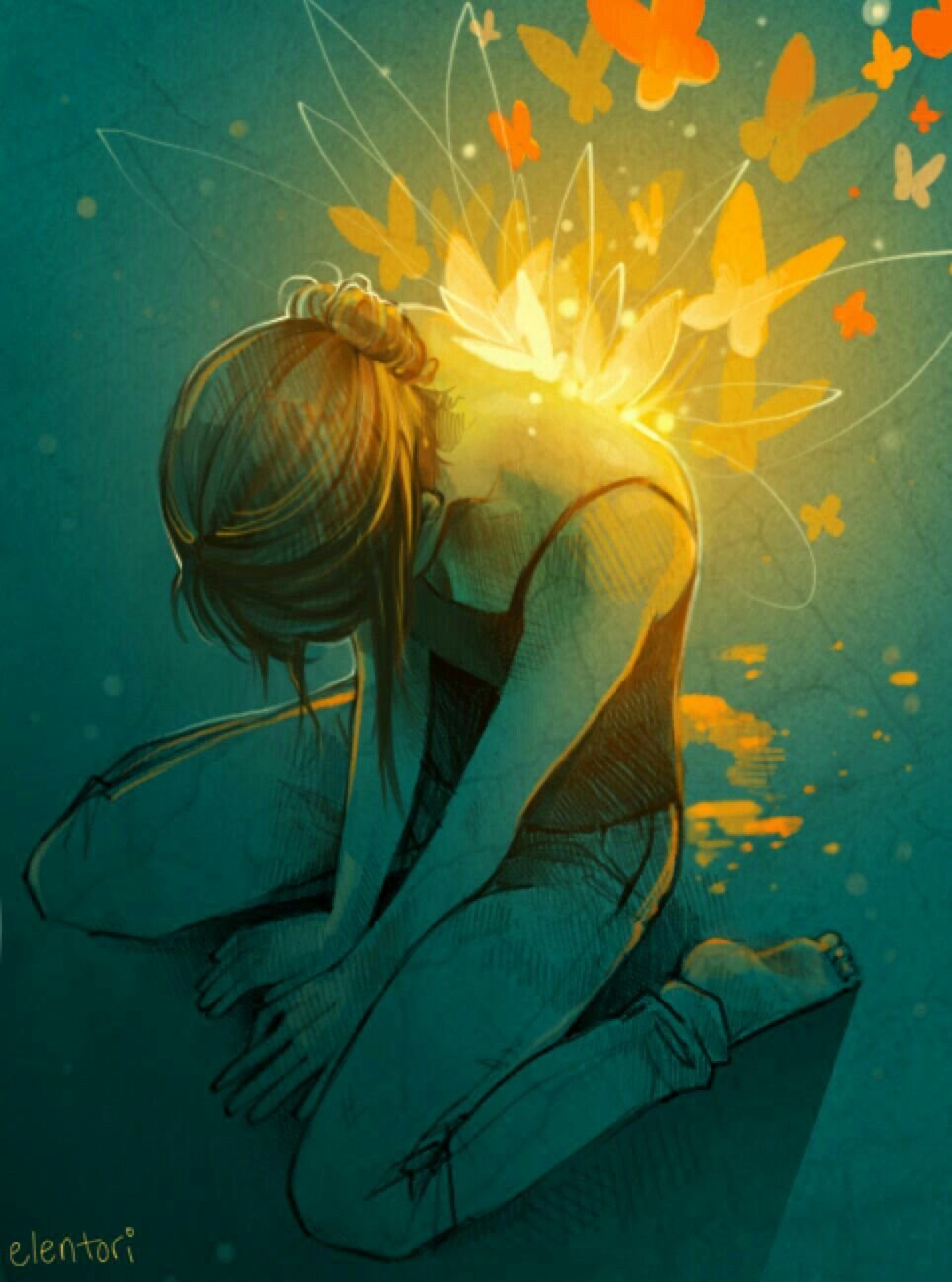 Силуэт на фоне космоса