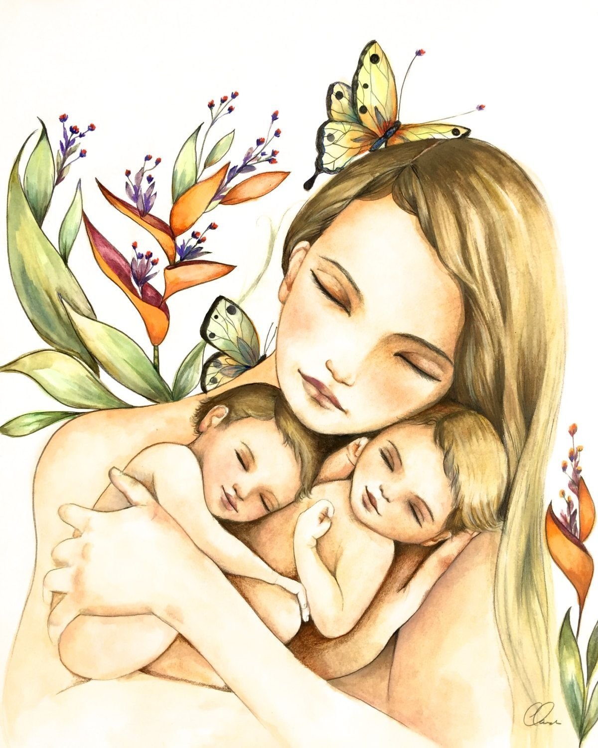 Мама с дочкой мультяшные