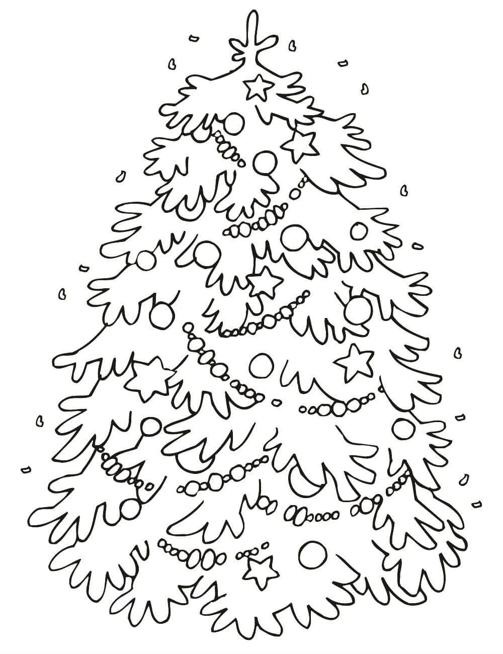 Раскраска ёлка в лесу